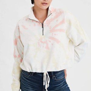AE Fleece Quarter Zip Cinched Sweatshirt